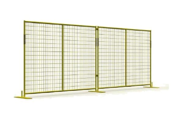 Yellow Powder Coated Perimeter Patrol Temporary Fencing for Traffic Control